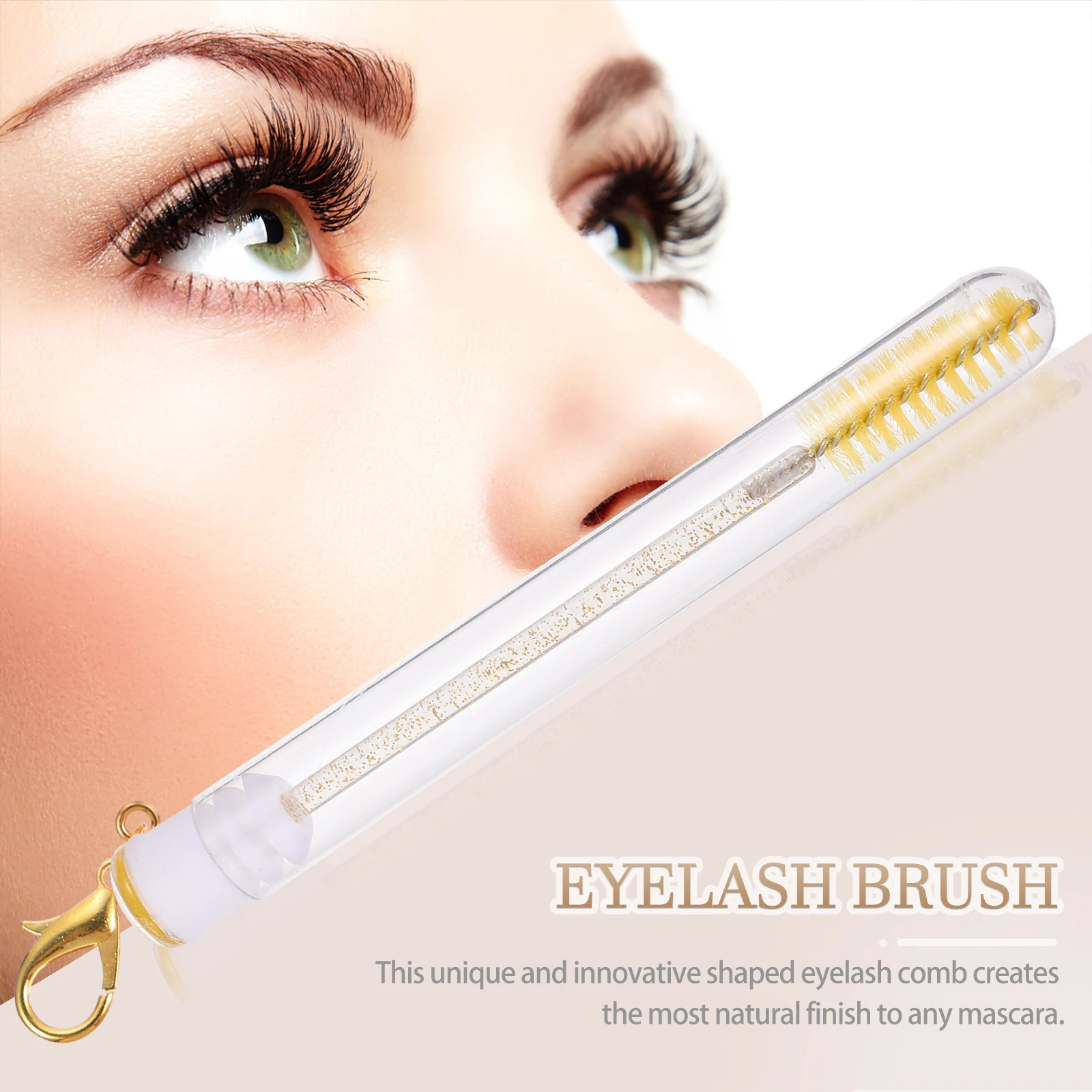 

4pcs Mascara Brush Tubes Eyelash Applicator Keychain Makeup Tool Lightweight Portable Travel Brush Wands Daily Use Lash