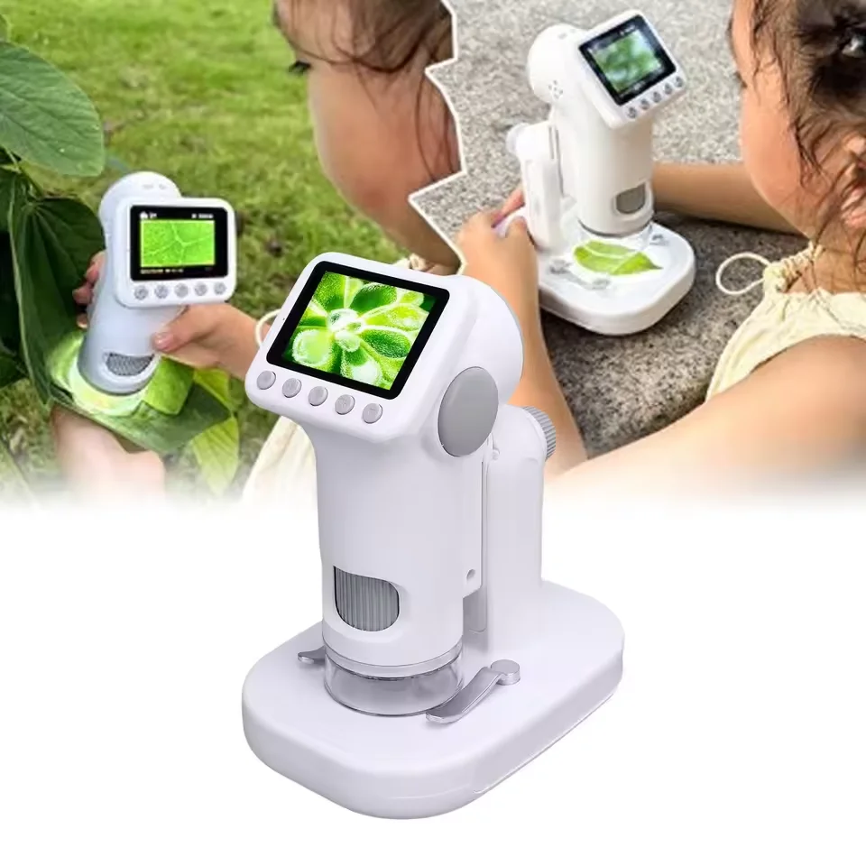 

Kids Microscope 1600X 2 Inch LCD Screen Handheld Digital Microscope with LED Light Mini Portable Electronic Microscopes Camera