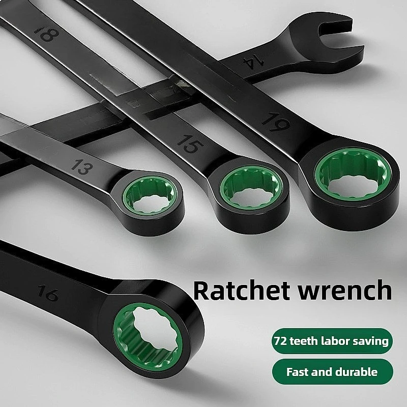 BAOLIAN Dual Directional Fast Ratchet Wrench, Industrial Grade Auto Small Opening Dual-Use Tool