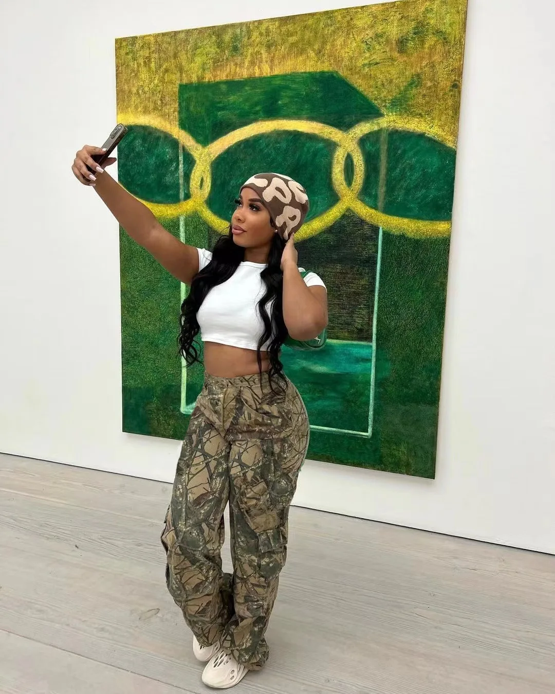Stylish Women's Printed Cargo Pants 2024 Summer Loose And Comfortable Street Can Wear Casual Ladies Wide Leg Pants