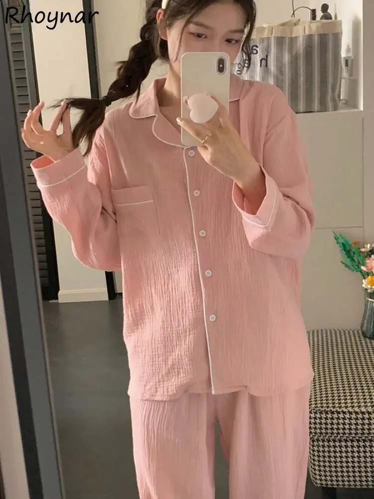 

Пижамные комплекты женские Ins удобные весенние студенческие пижамы корейская версия простой повседневный Harajuku нежный Kawaii ленивый стиль шик