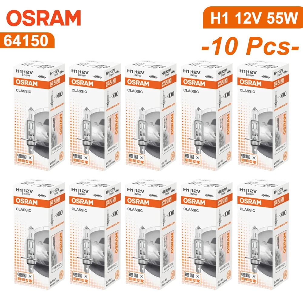 

OSRAM H1 64150 Standard Light Car Halogen Headlight Auto Bulb 3200K