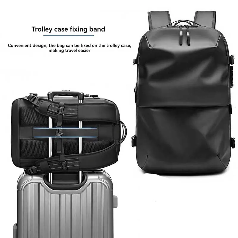 Vacuum pump airbag backpack for men and women, vacuum compression backpack, waterproof travel and business luggage bag