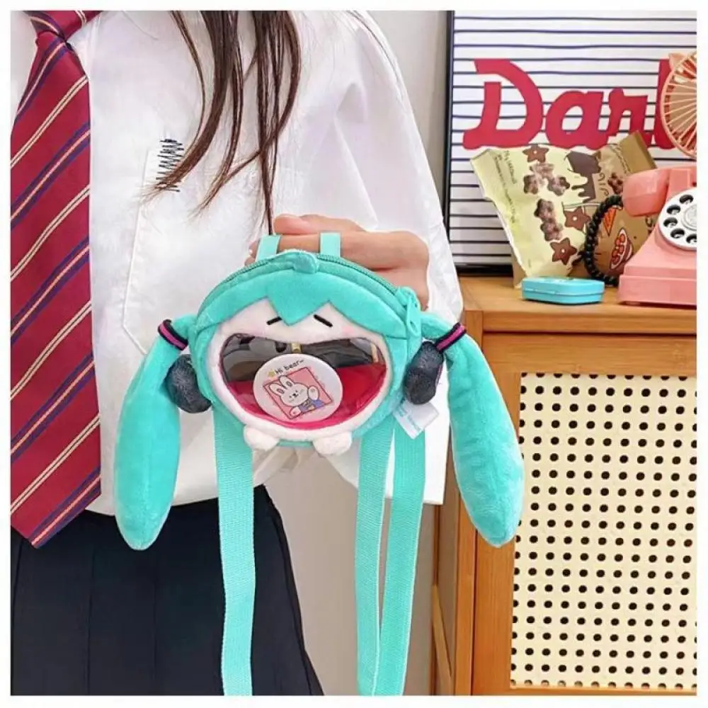 Hatsune Miku cartoon anime cute girl toy headphones storage bag coin wallet shoulder bag cross bag keychain pendant girl gift