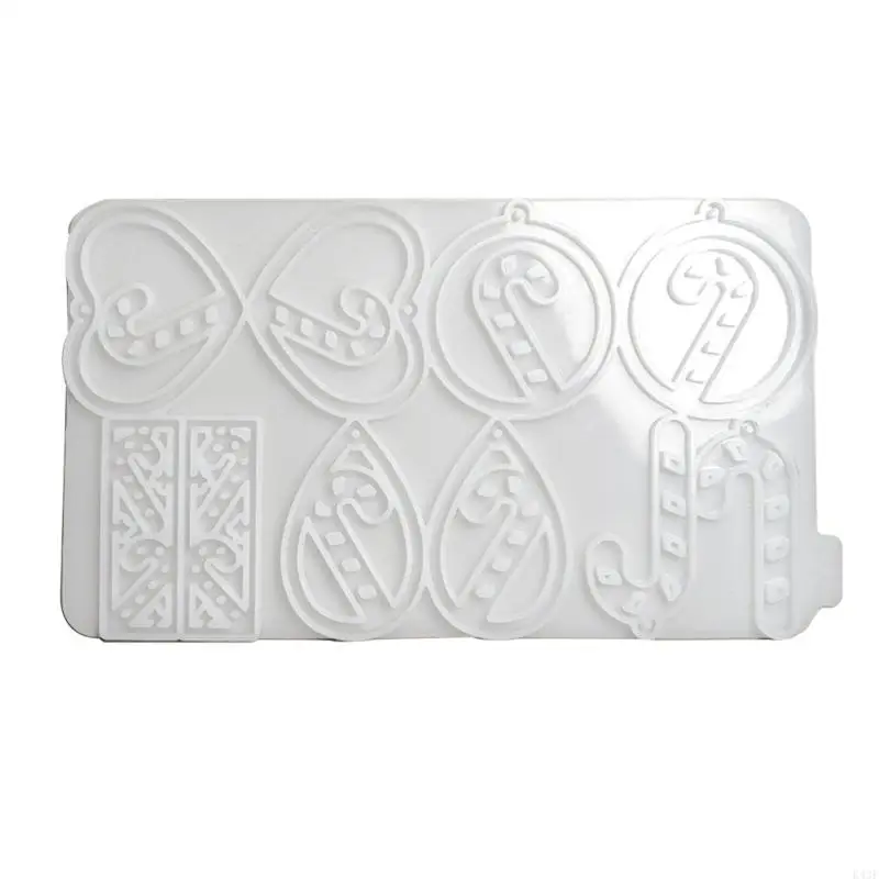 

K43F Sturdy Candy Cane Ear Pendant Moulds Multi Silicone Candy Cane Earring Molds For Unique Christmas Crafting