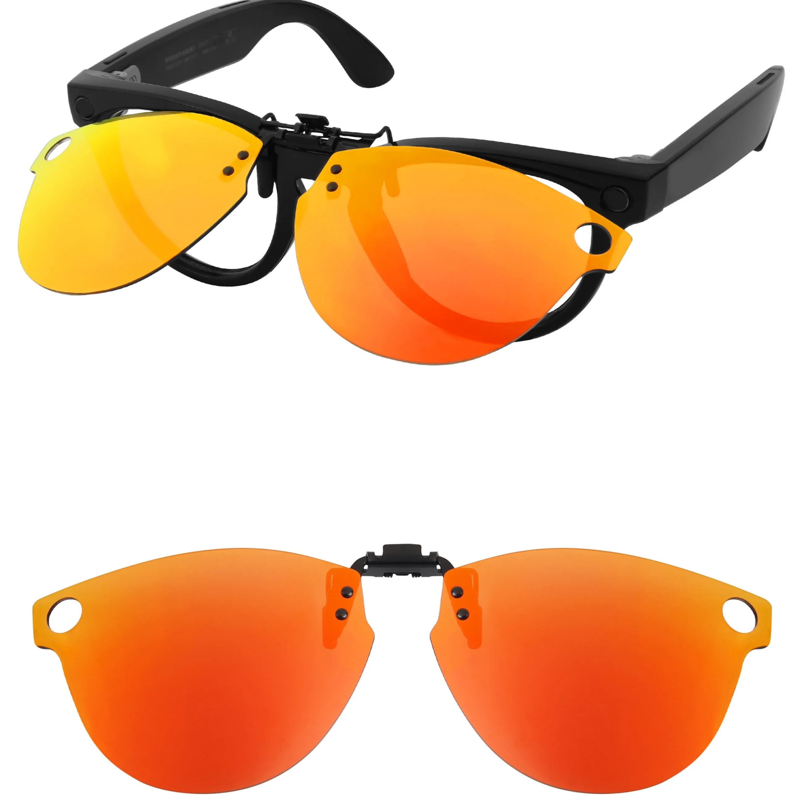 

Rarayvix Polarized Flip-up Clip-on Sunglasses Compatible with Ray-Ban Meta Skyler RW4010 52mm for Men Women UV Protection