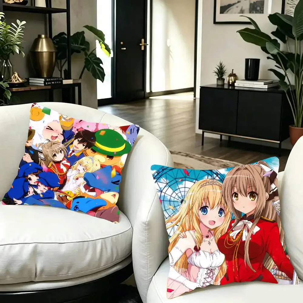 Amagi B-Brilliant Park Anime Pillow Case Fashion Square Pillowcase Bedroom Sofa Room Ins Decoration Leisure