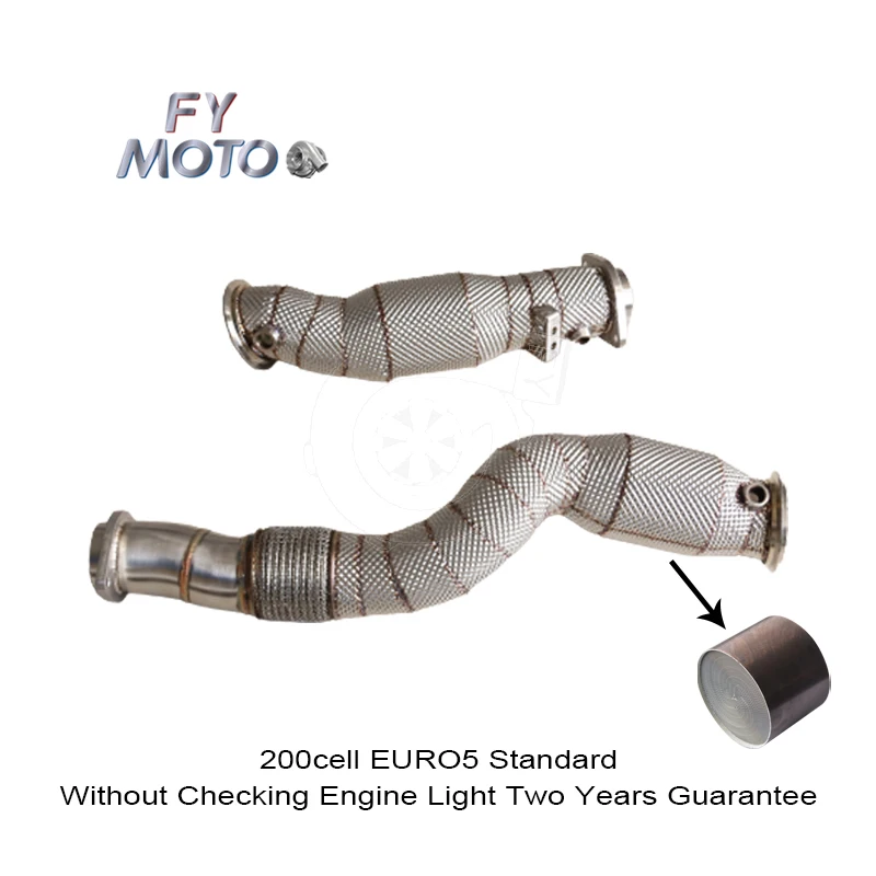 Catted Downpipe for S58 G80 G82 G87 M2/3/4 2020+ with HS EURO5 Standard Without Checking Engine Light Two Years Guarantee