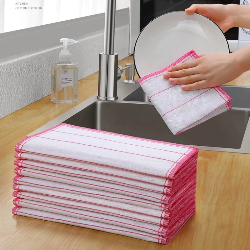Paños de Cocina de Algodón Superabsorbentes, 5/10 Piezas, Antiadherentes, Reutilizables, para Limpieza del Hogar, Paños de Fregado