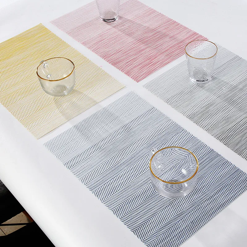 1Pc 45x30cm Color PVC Non-slip Placemat Dining Table Mat Anti-slip Hot Placemat Bowl Cup Pad Table Coaster