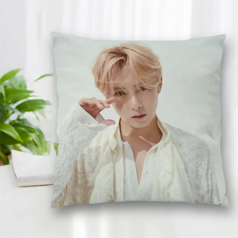Custom KPOP Super Junior Pillow Slips Polyester Decorative Pillowcases Zipper Pillow Case Pillowcase Cover Square 45x45cm