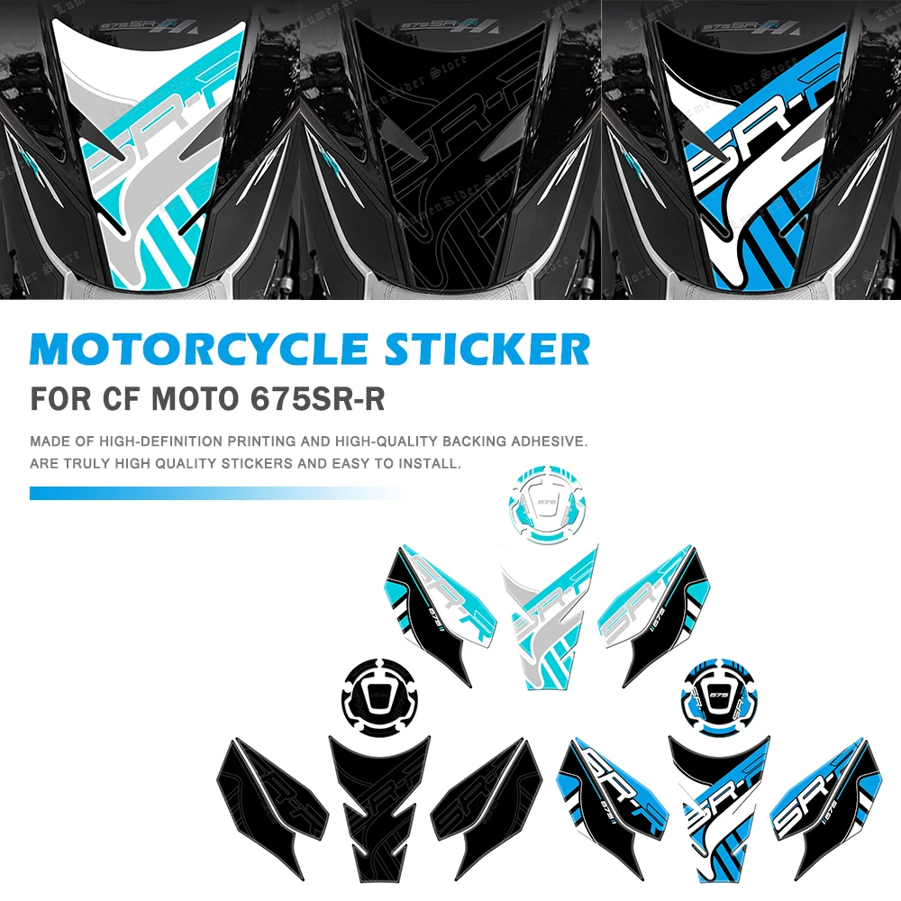 

675SR-R Motorcycle Accessories Fuel Tank Pad Stickers Protector Covers 3D Resin Stickers Kit for CF MOTO 675SR-R CFMT 675sr-r