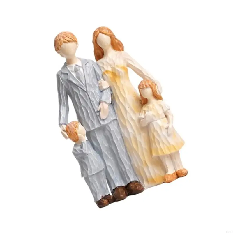 Familienfiguren, Kunstharz, Familienskulptur, Eltern, Sohn, Tochter, Statue, Heimdekoration, Geburtstag, Erntedankfest, B03E – Detail 10