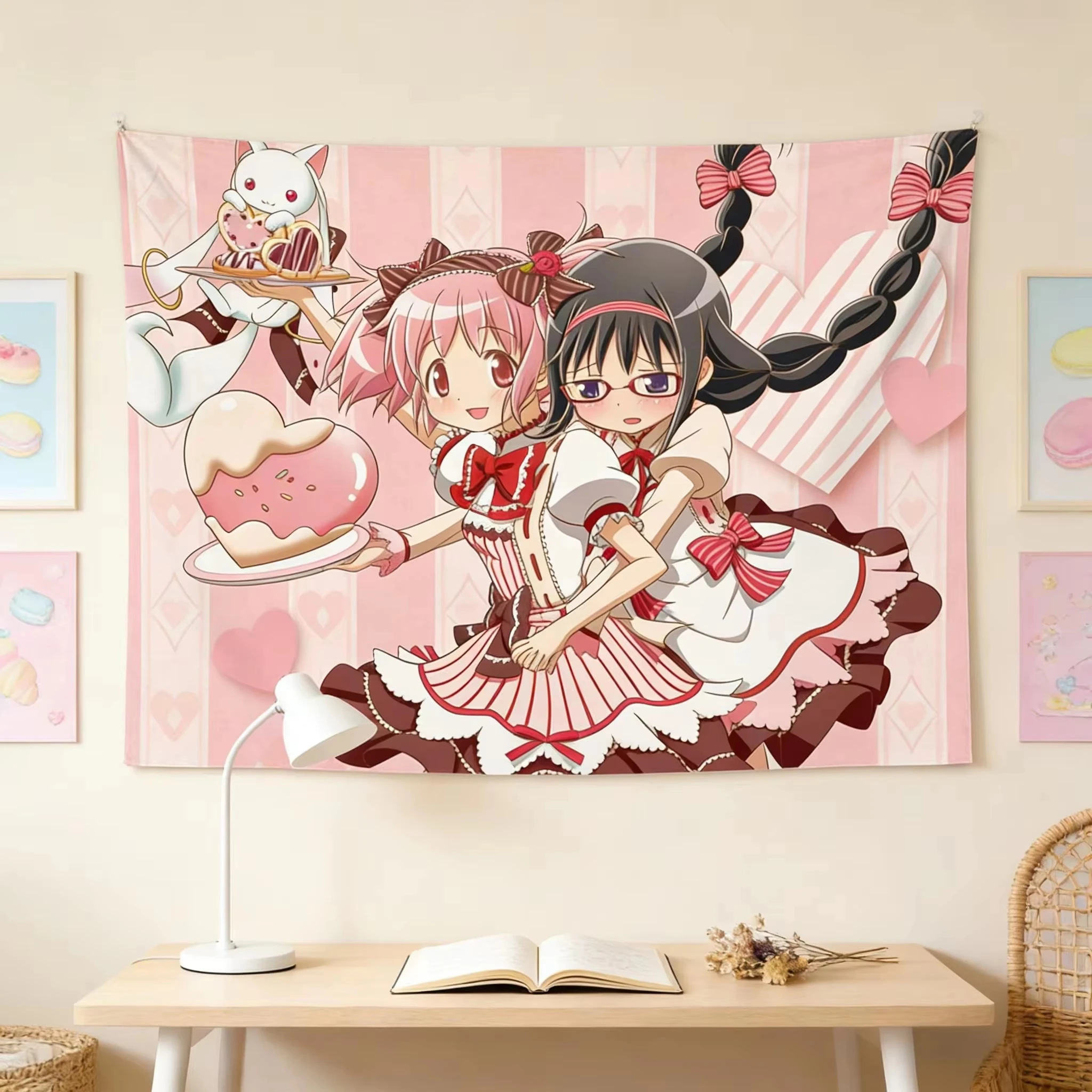 M-Magical Girl Madoka M-Magica Tapestry, Kawaii Anime Wall Hanging for Bedroom Dorm Room Home Decor & Wall Art Fans Gift