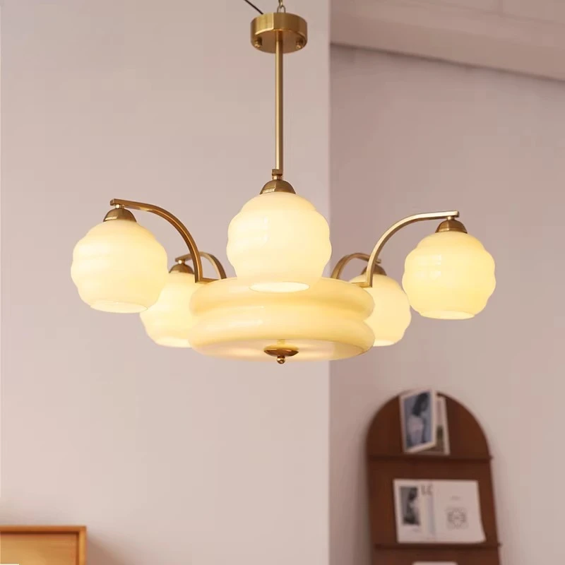 Medieval Danish Chandelier Nordic Living Room Modern Restaurant Bedroom Minimalist French Retro Bauhaus Glass Pendent Light E27