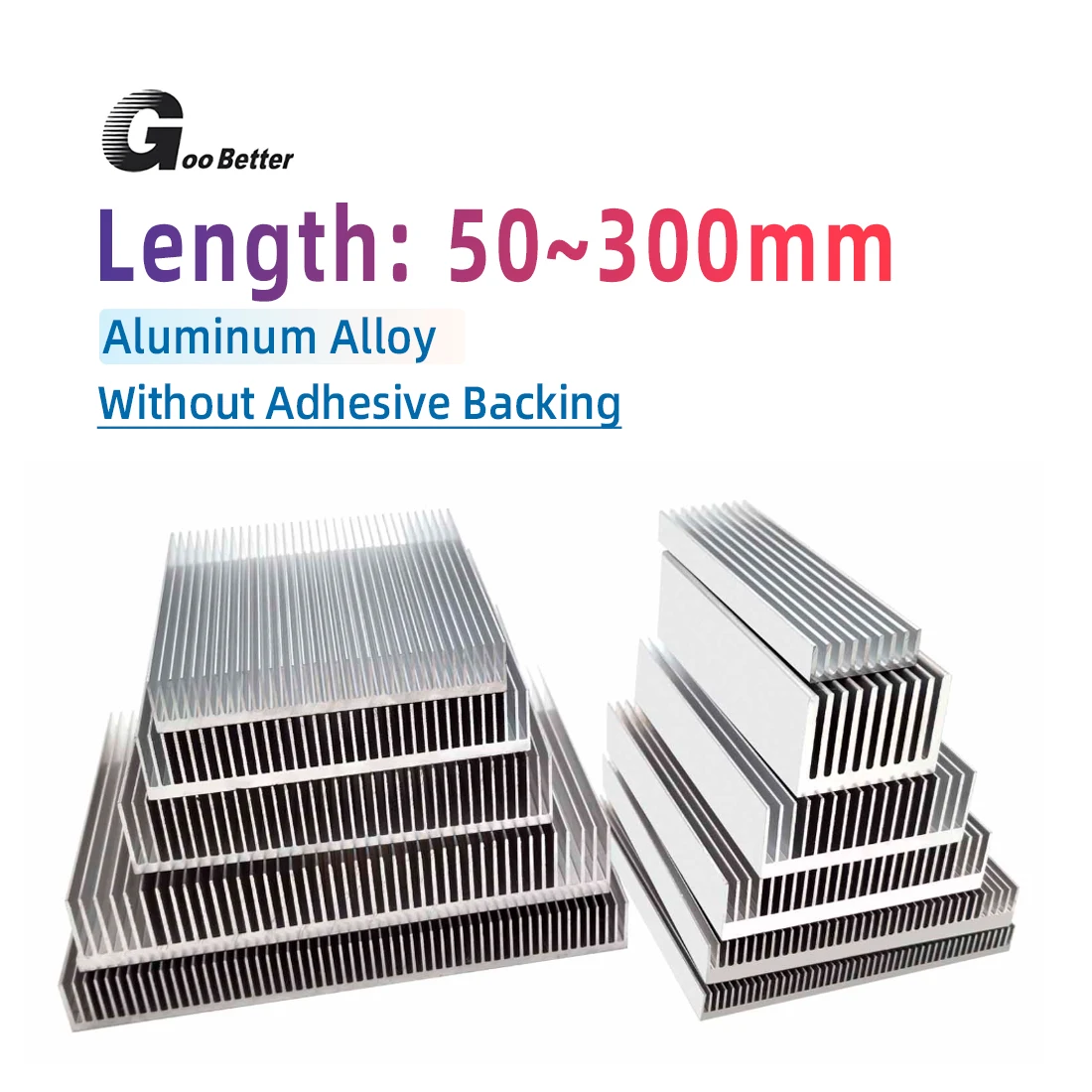 Length 50mm ~ 300mm DIY Cooler Aluminum Heatsink Grille Shape Radiator Heat Sink Chip for IC LED Power Transistor