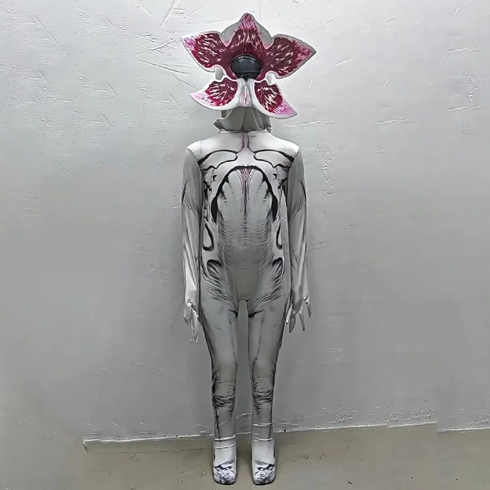 Kids Adult Demogorgon Cannibal Jumpsuit Costume Cosplay Corpse Flower Zombie Monster Carnival Halloween Party Tights Costumes