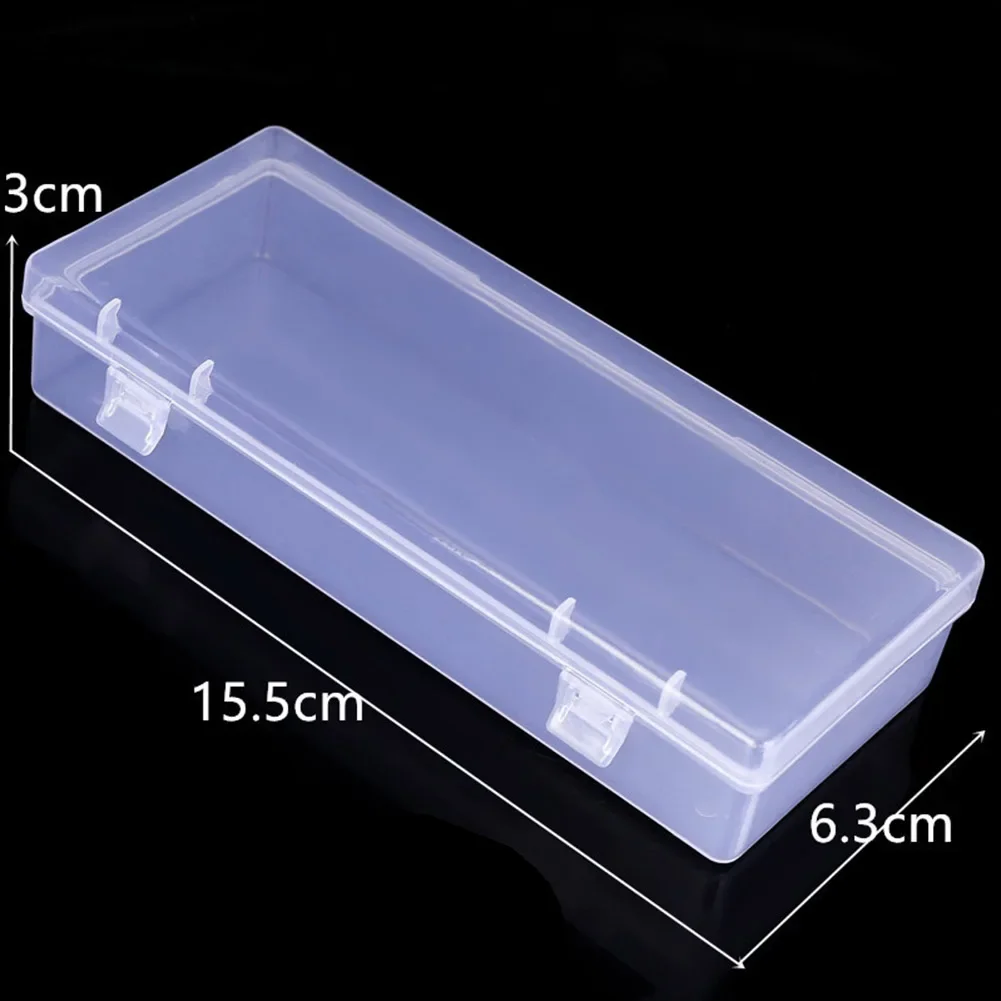 Custodia in plastica scatola portaoggetti porta cosmetici contenitore porta gioielli cancelleria trasparente 15.5*6.3*3cm