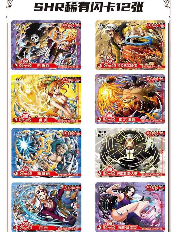 Yunka One Piece Collection Cards Anime Figures Trading Game Luffy Sanji Nami TCG Booster Box Game Cards Gifts for Boys and Girls