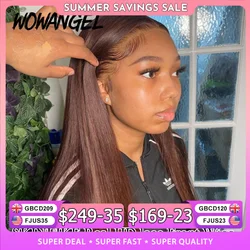 Wow Angel Chocolate Brown Colored 13x6 HD Lace Front Wig Straight Wigs Glueless Human Hair Wig Weargo Wig Melt Skin For Woman