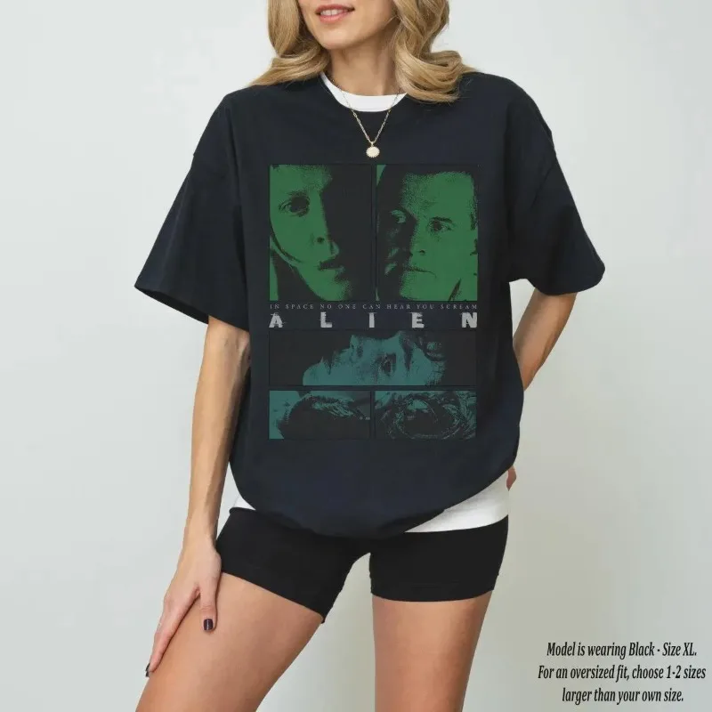 

Футболка из фильма «Чужой» в стиле ретро, футболка ужасов в стиле ретро на все сезоны, новая повседневная и модная, подходит для мужчин и женщин
