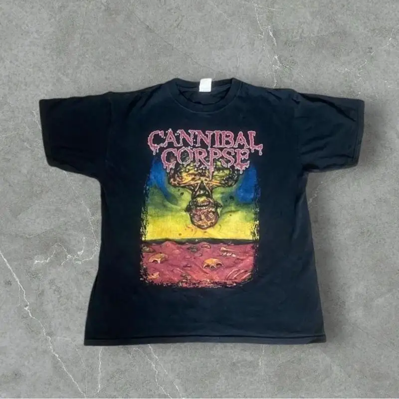 Vintage Cannibal Corpse Shirt Men's Large Black Y2K Submerged In Boiling Flesh