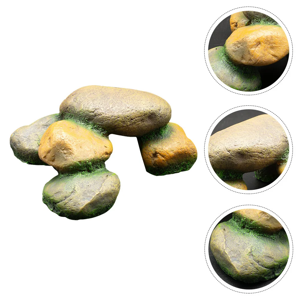 

1Pcs Fish Tank Decoration Moss Stone Resin Ornament Realistic Emulation Stone Aquarium Landscaping Decor Fish Tank Decoration