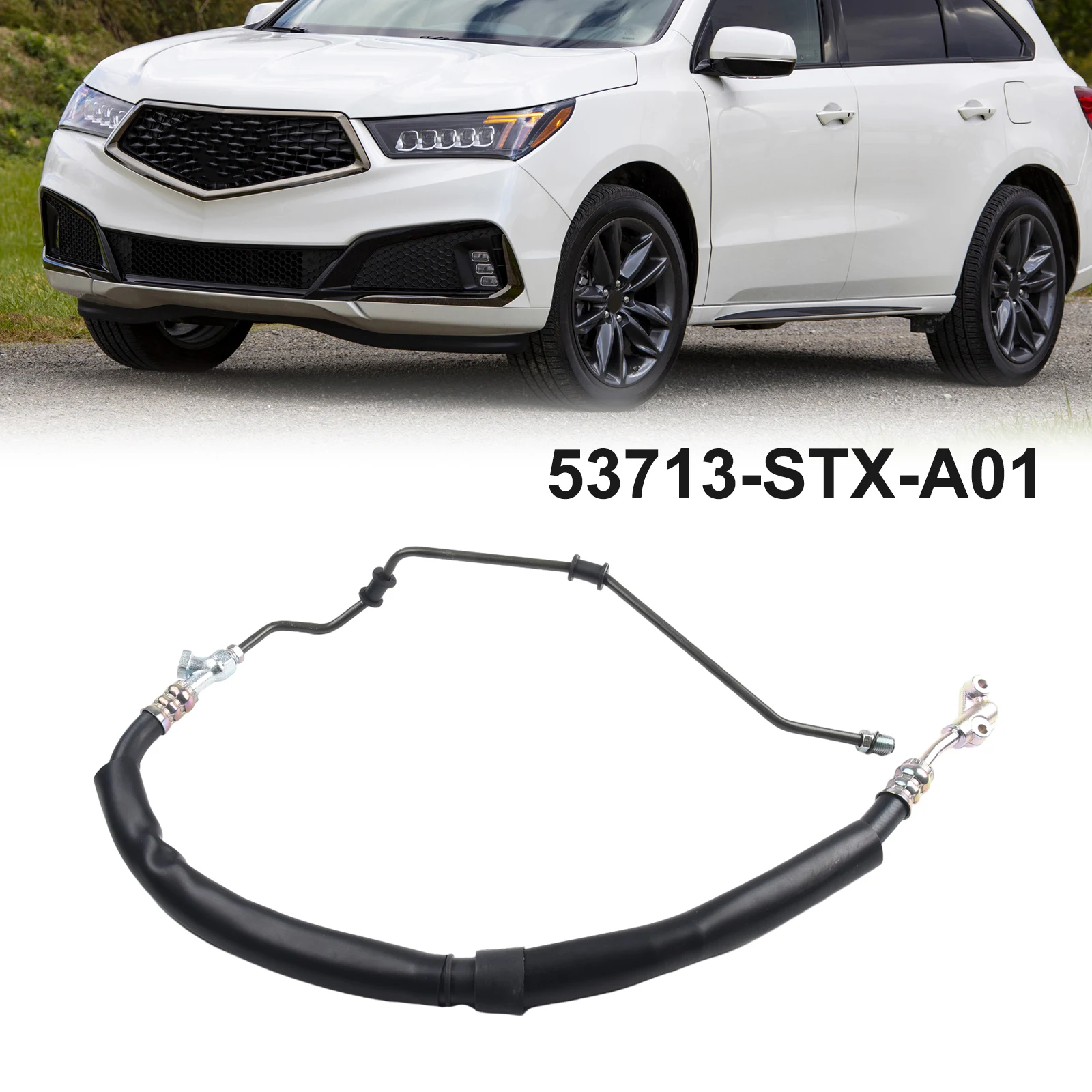 

For Acura For MDX 2007 2009 V6 3 7L Power Steering Pressure Hose Reliable Replacement with Direct Fit Installation