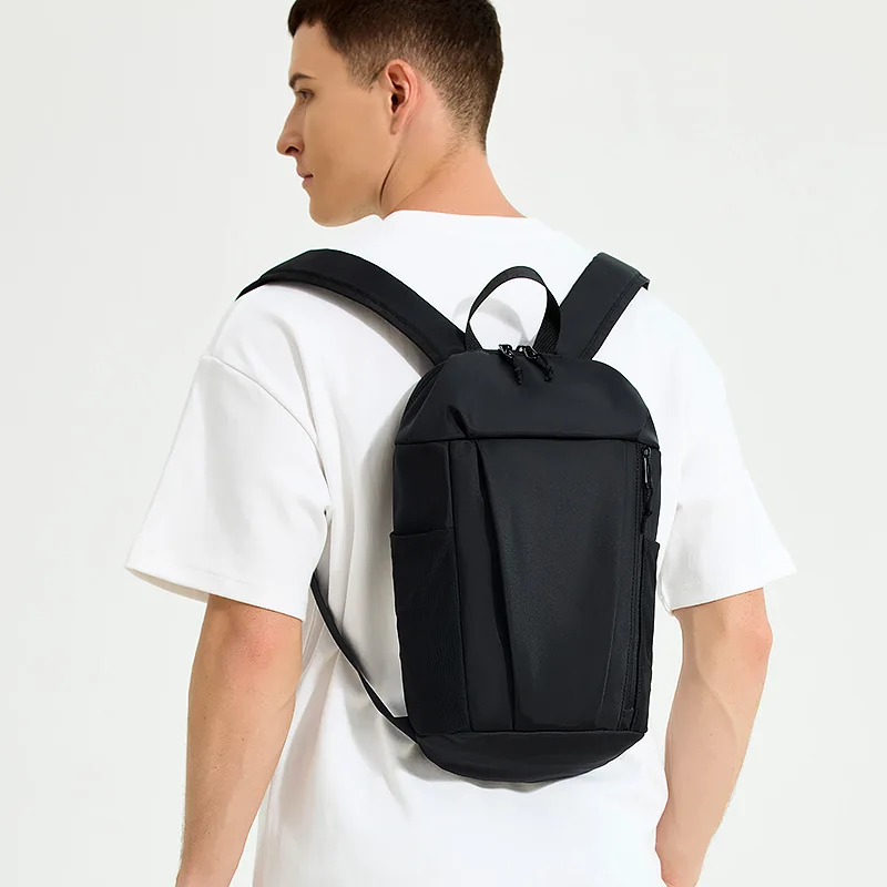 

Men's mini backpack large capacity multifunctional waterproof light backpack all black hand travel backpack