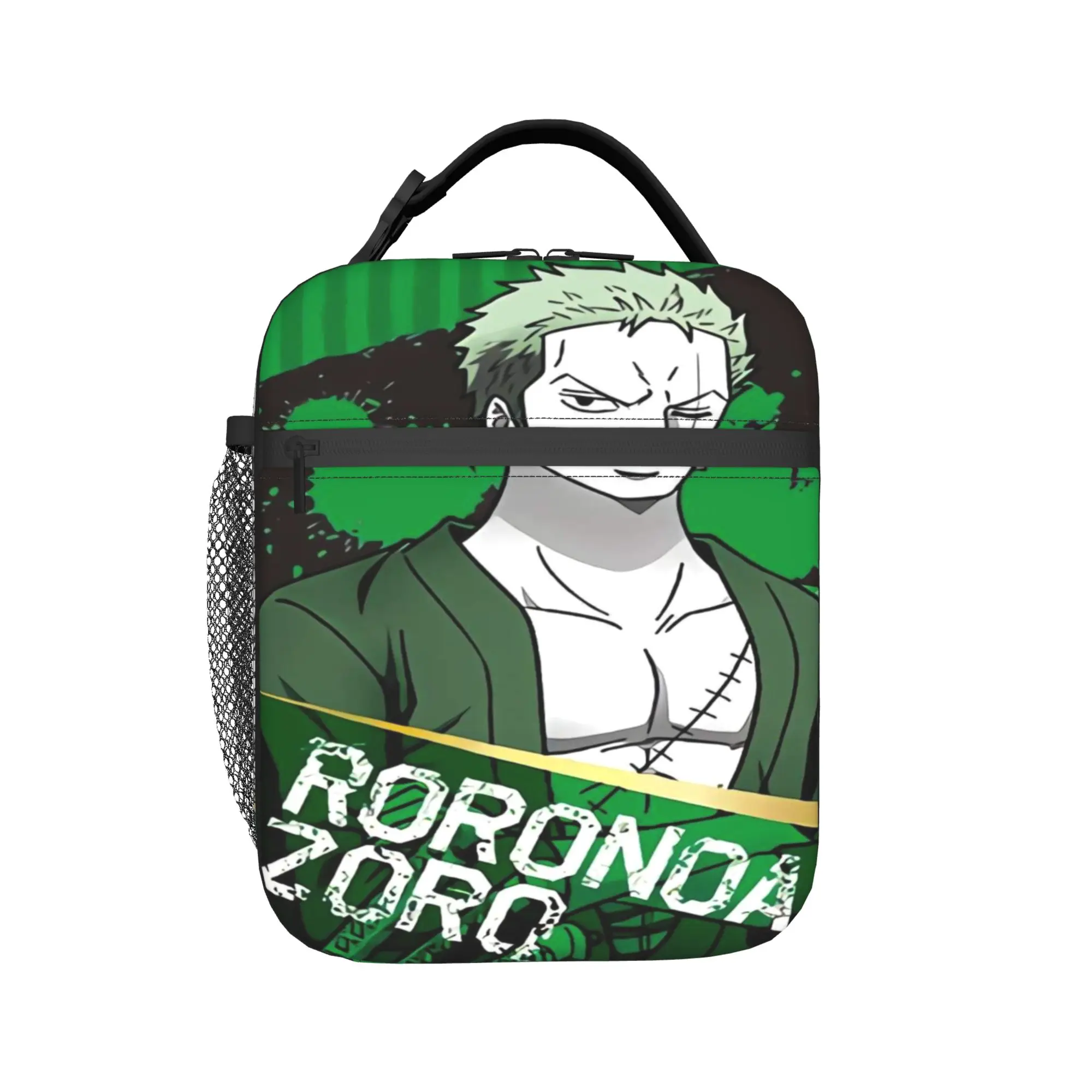 

luffys o-one-piece-e zoro Insulated Lunch Bags for Men Women Storage Food Box Portable Thermal Cooler Lunch Boxes For Work