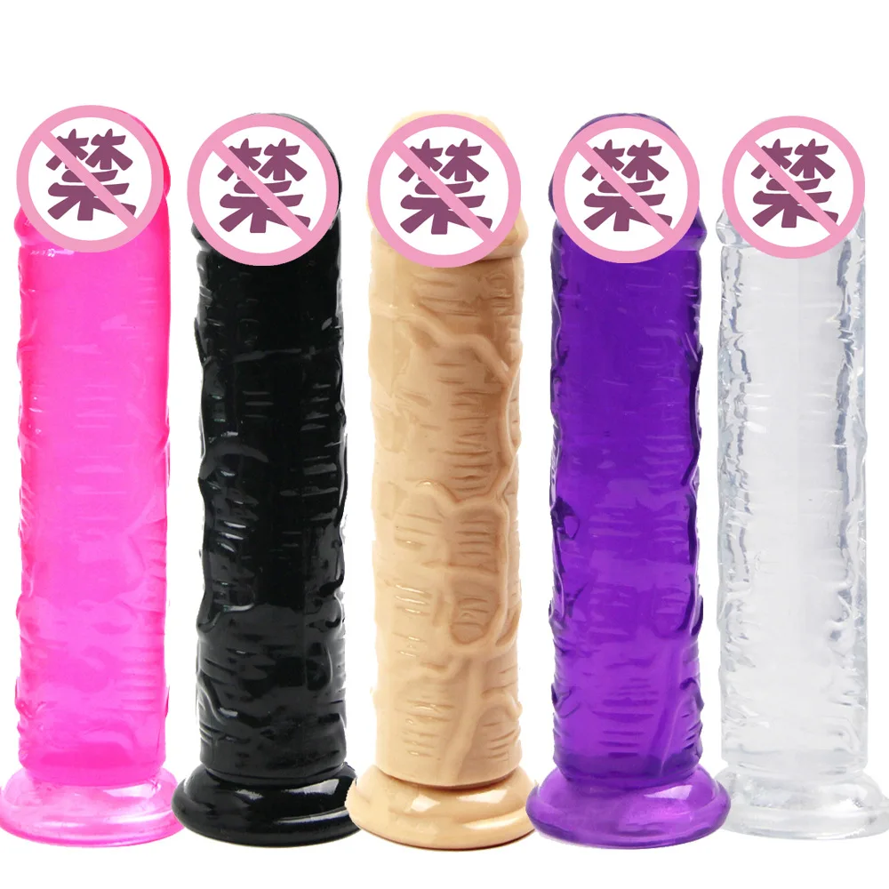 Soft Jelly Dildos with Strong Suction Cup Realistic Dildo Without Vibrator Artificial for Lesbian Female Masturbation Sex Toys