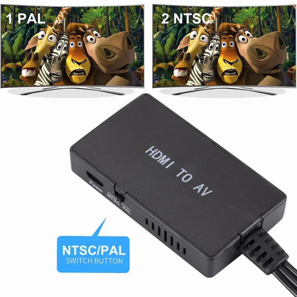 WvvMvv-convertidor compuesto de vídeo HDMI, compatible con RCA, 1080P, HDMI, adaptador escalador AV CVSB L/R, compatible con NTSC PAL