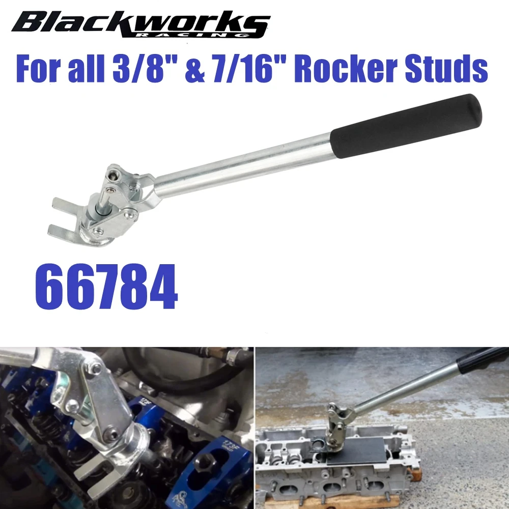 

66784 Stud Mount Valve Spring Compressor Remove & Install Valve Spring 360° For All 3/8" & 7/16" Rocker Studs Handle Swivels