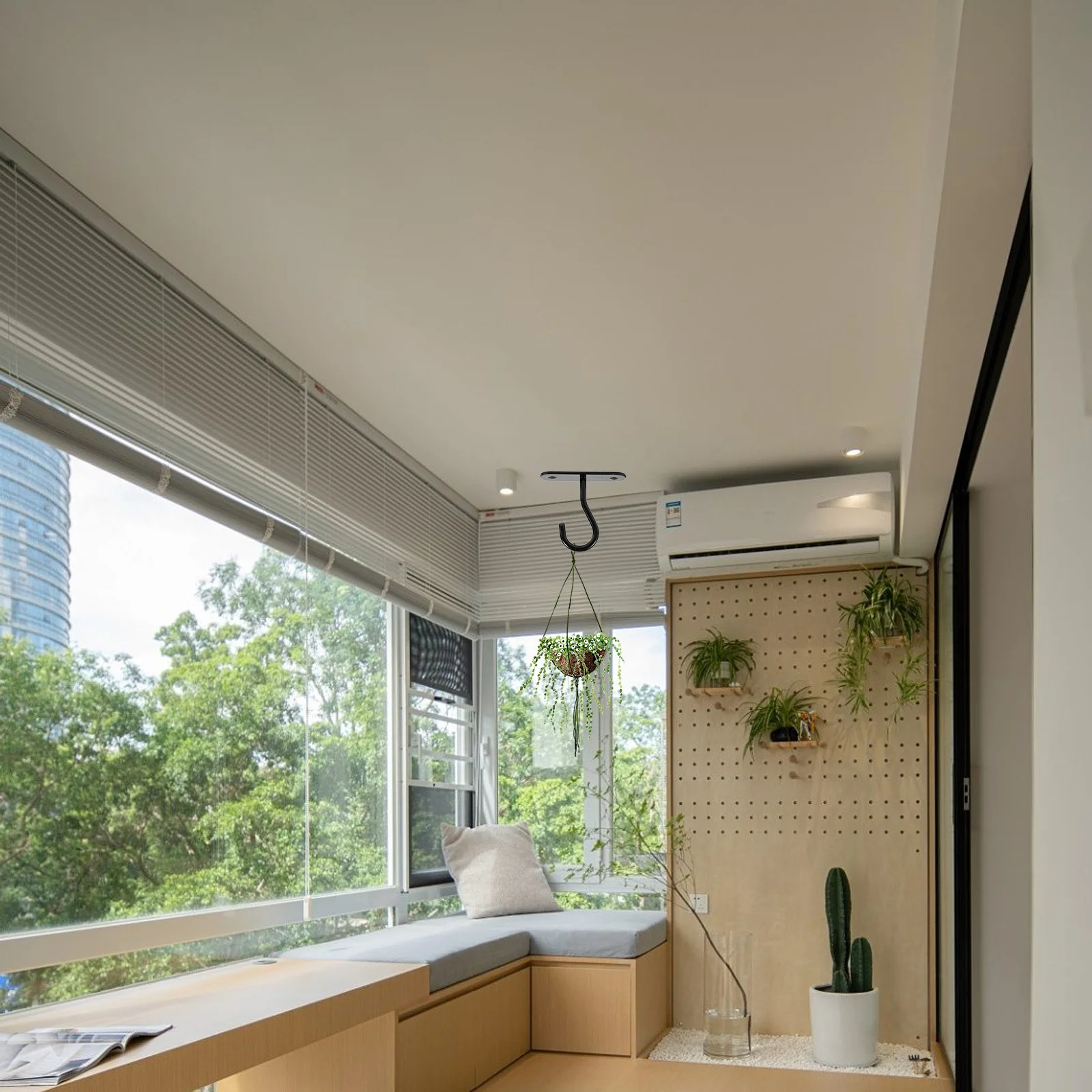 

2Sets Plant Hooks Ceiling Hangers Portable Lightweight Rustproof Multiuse Home Decor Chandeliers Ornaments Flowerpots Outdoor