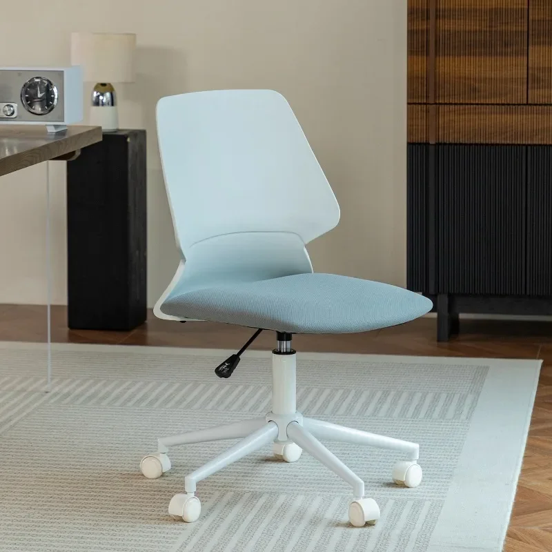 Asymmetric Curved Back Swivel Office Chair Fabric Cushion Height Adjustable Rolling Base Ergonomic Desk Chair For Study