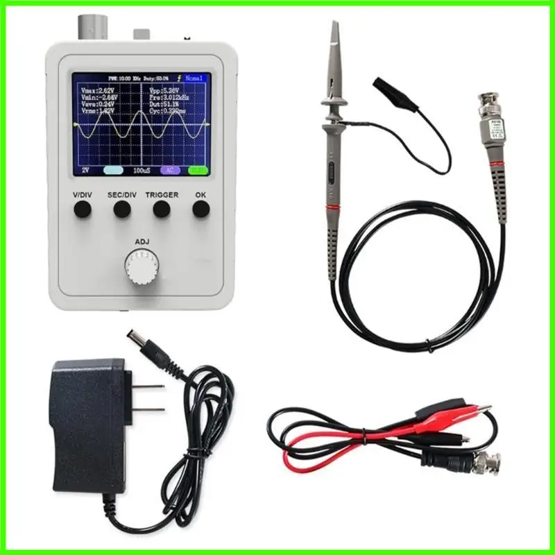 

Channel Digital Oscilloscope with 2.4" LCD, BNC Clip Cable for Field Electronic Testing Engineering Educational Use