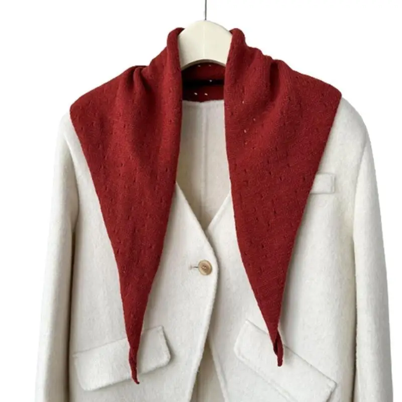 

39BB Winter Triangle Scarf Fashion Solid Color Shawl Women Outdoor Triangle Scarf