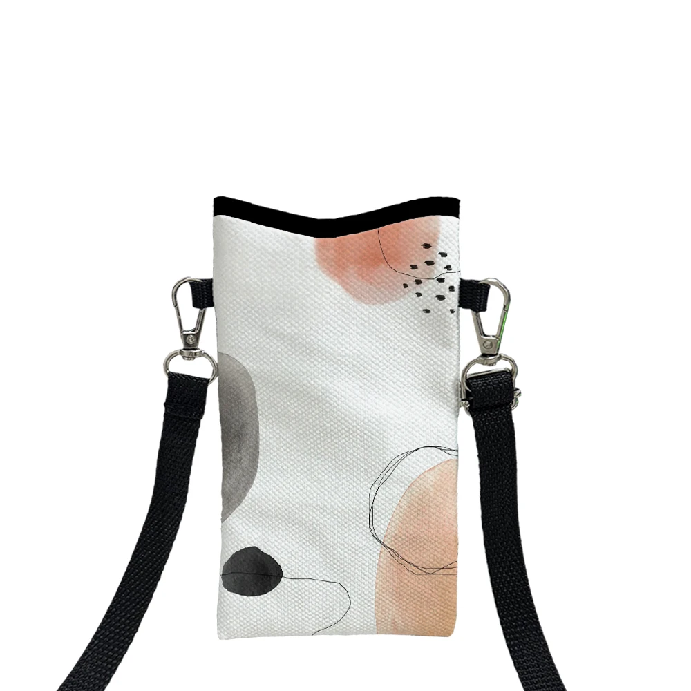 Geometric Ink Lines Fashion  Mobile Phone Bag Multifunctional Crossbody Phone Bag Adjustable Strap Shoulder Bag for Women1.20