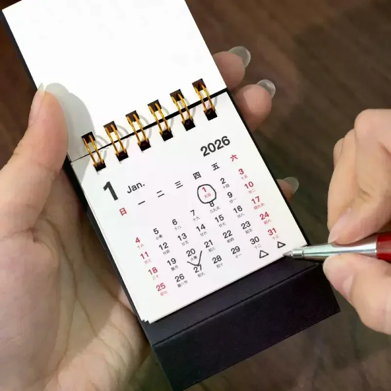 2026 تقويم بسيط صغير أجندة مكتبية /رزنامة مكتبية صغيرة الإبداعية لفائف التقويم مخطط سطح المكتب الديكور مكتب القرطاسية