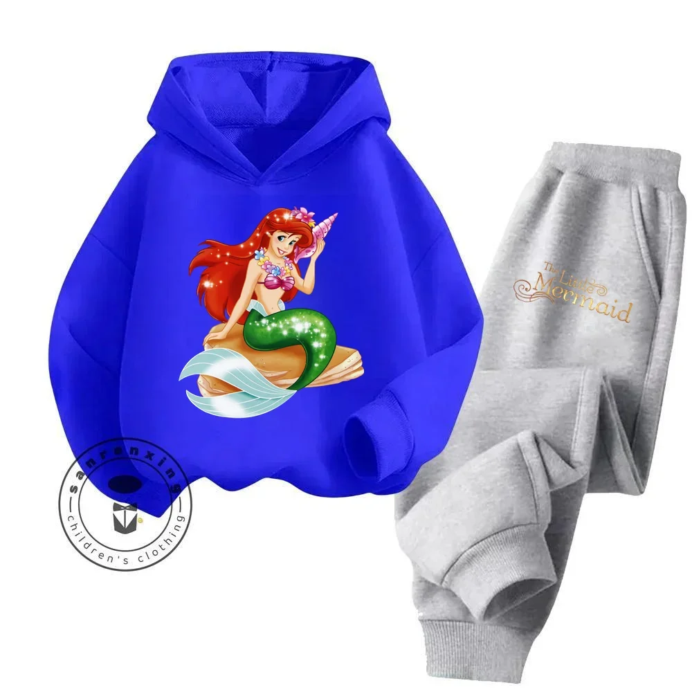 2024 Innovative The Little Mermaid Disney Cartoon Children Long Sleeve Hoodie Set Precision Care Stands Out Creative Design