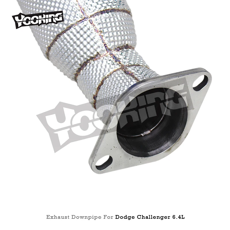 OEM Stainless Steel Downpipe For Dodge Challenger 6.4L 2019+ Catted Header With Heat Shield High Flow Exhaust