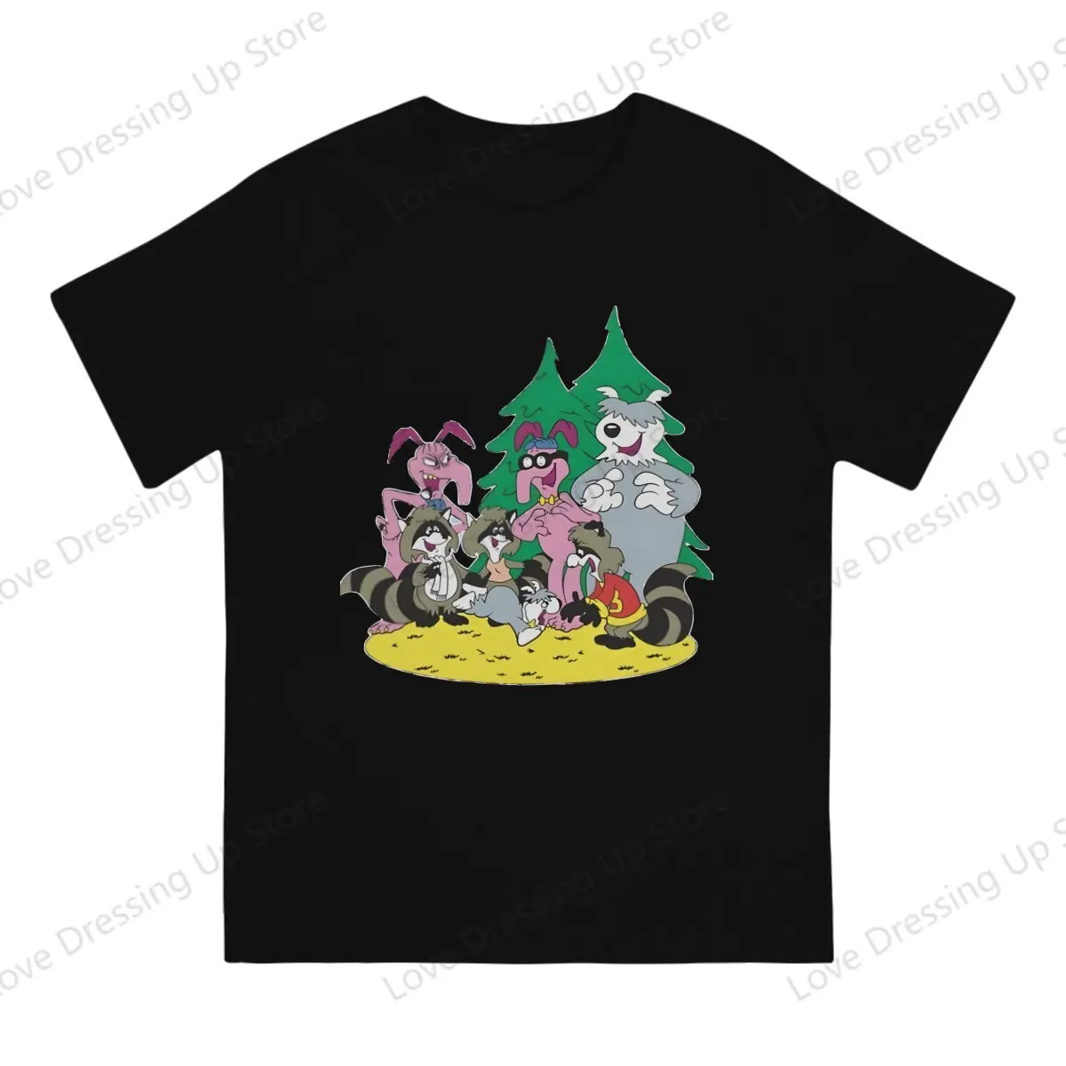 The Raccoons Evergreen Crew Smiling Critters Horror Game T Shirt Fashion O-Neck COTTON  Clothing