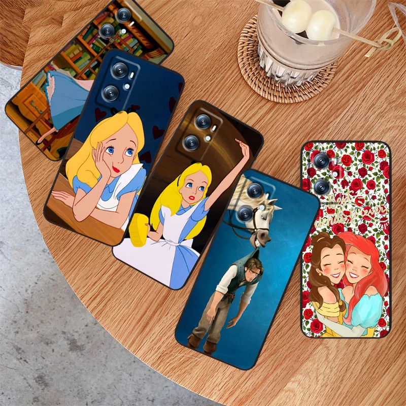 

Princess Long Hair Snow White For OPPO Find X6 X5 X3 A54S A5 A94 A16 A53S A57 A74 A72 A98 A78 A96 A9 5G Black Cover Phone Case