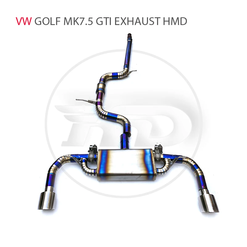 HMD Titanium Catback Exhaust Pipe For Volkswagen VW Golf 7.5R Custom Valve Stainless Steel Muffler