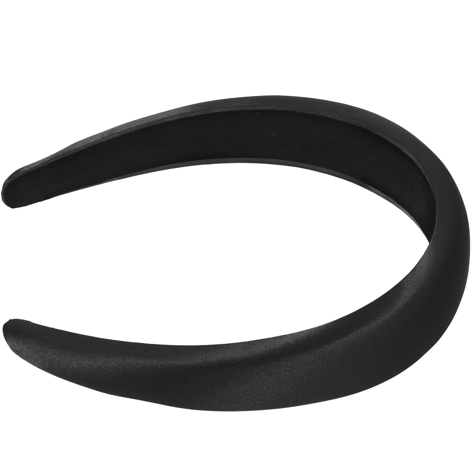 

Черная атласная повязка на голову, широкая повязка для волос для женщин, нескользящие простые легкие аксессуары, повседневное ношение, пляжная вечеринка, дорожные волосы