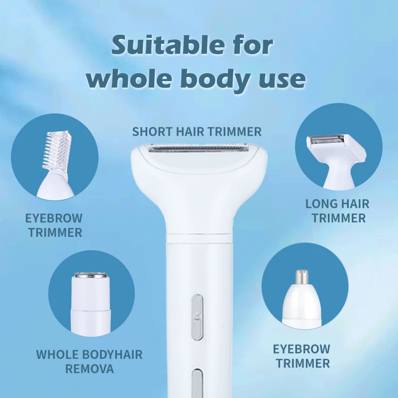ماكينة حلاقة كهربائية للنساء 5in1 للعناية الحميمة للنساء الكل في واحد شعر الإبط خاص لتقليم شعر العانة والحلاقة