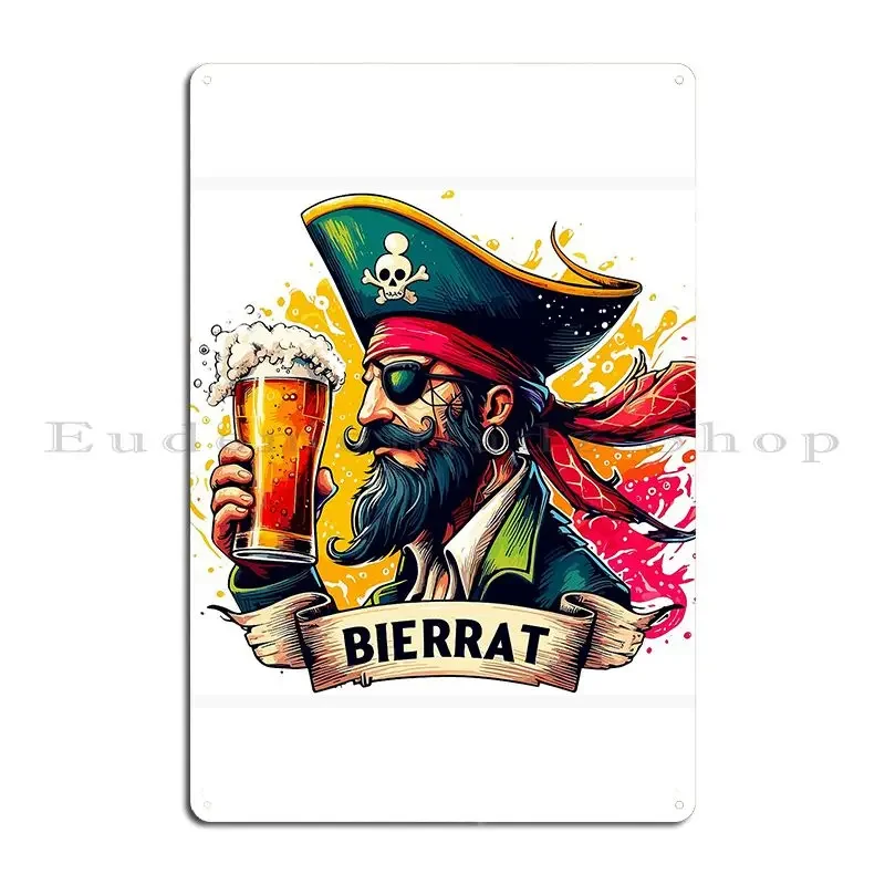 The Beer Pirate 2 Capizione Metal Plaque Designing Designing Garage Cinema Wall Mural Tin Sign Poster