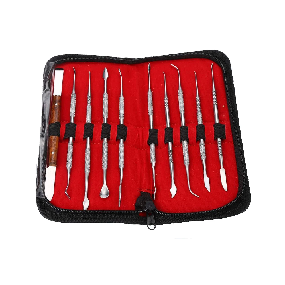 

10pcs/set Dental Spatula Plaster Knife Practical Versatile Teeth Wax Carving Tool Set Dental Lab Instruments Tools