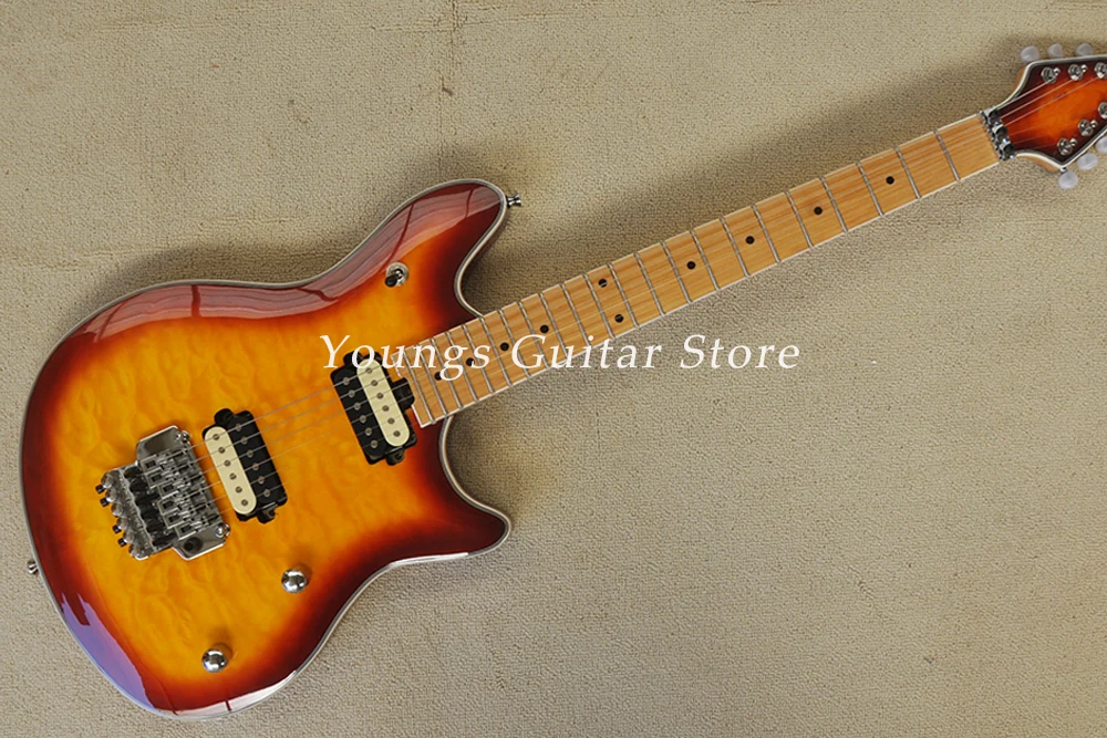 Venta directa de fábrica Sunset 6 cuerdas guitarra eléctrica diapasón de arce de alta calidad oferta personalizada YSGS-8339