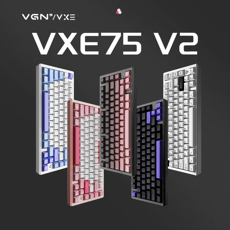 Vgn Vxe75 V2 Customized Mechanical Keyboard Pure Cnc Aluminum Tuo Tuo Gasket Structure Hot Swap Boy Christmas Gift